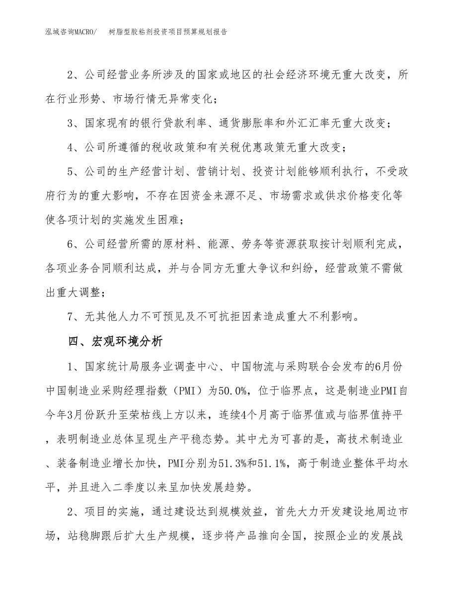 树脂型胶粘剂投资项目预算规划报告_第5页