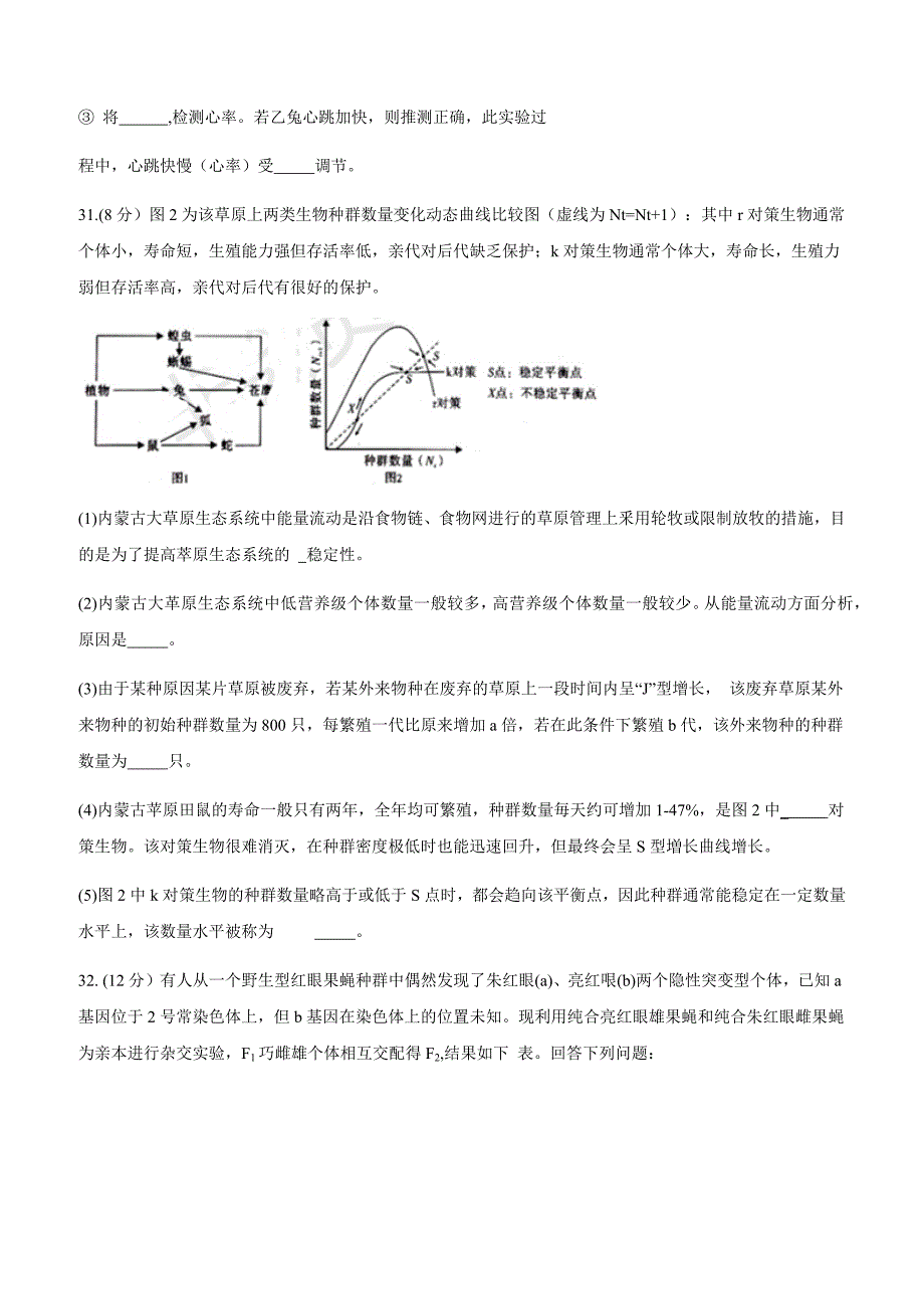 湖南省百所重点名校大联考2019届高三高考冲刺理科综合生物试卷附答案_第4页