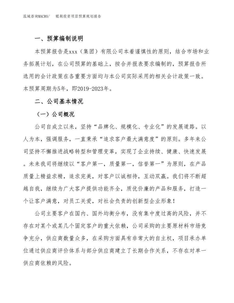 辊刷投资项目预算规划报告_第2页