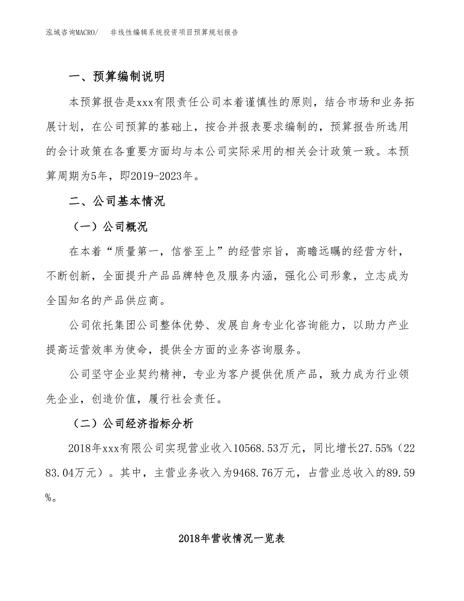 非线性编辑系统投资项目预算规划报告_第2页