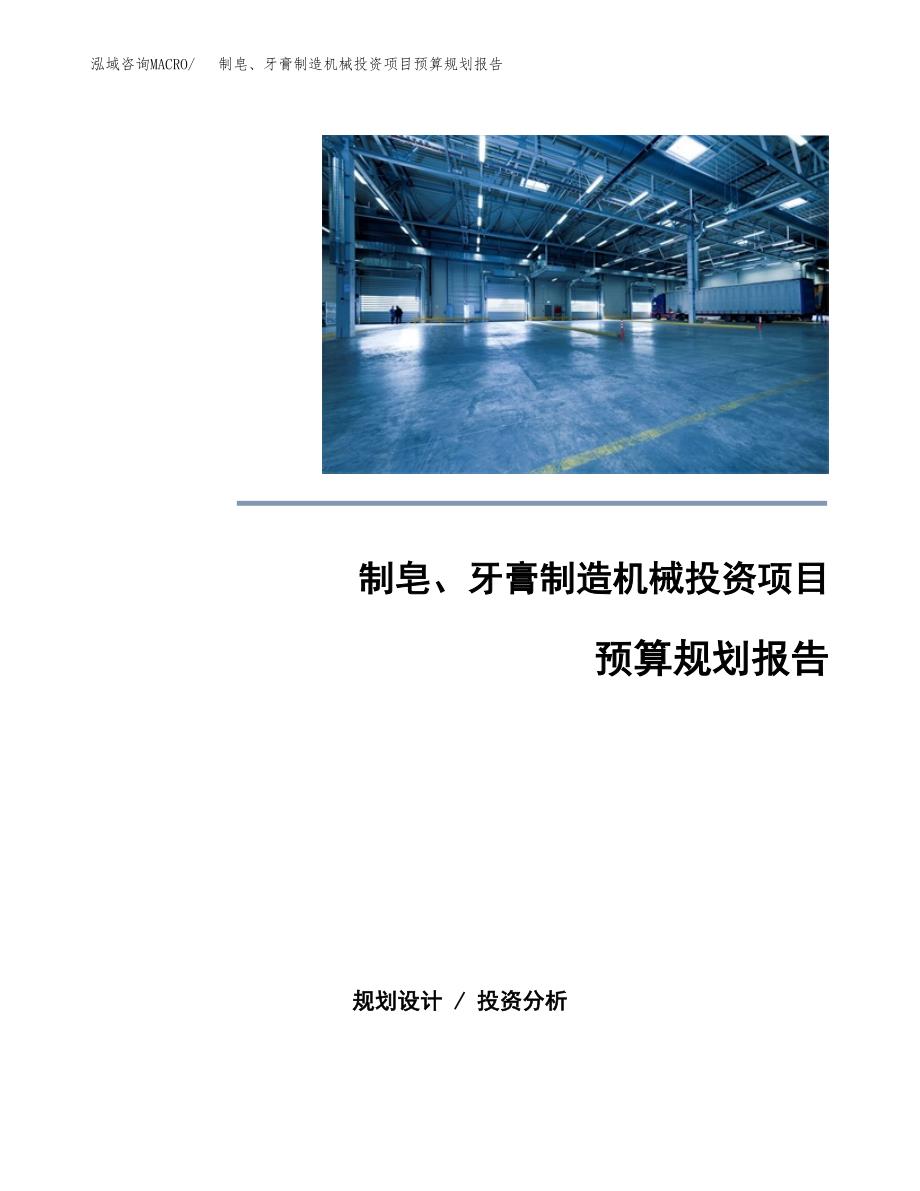 制皂、牙膏制造机械投资项目预算规划报告_第1页