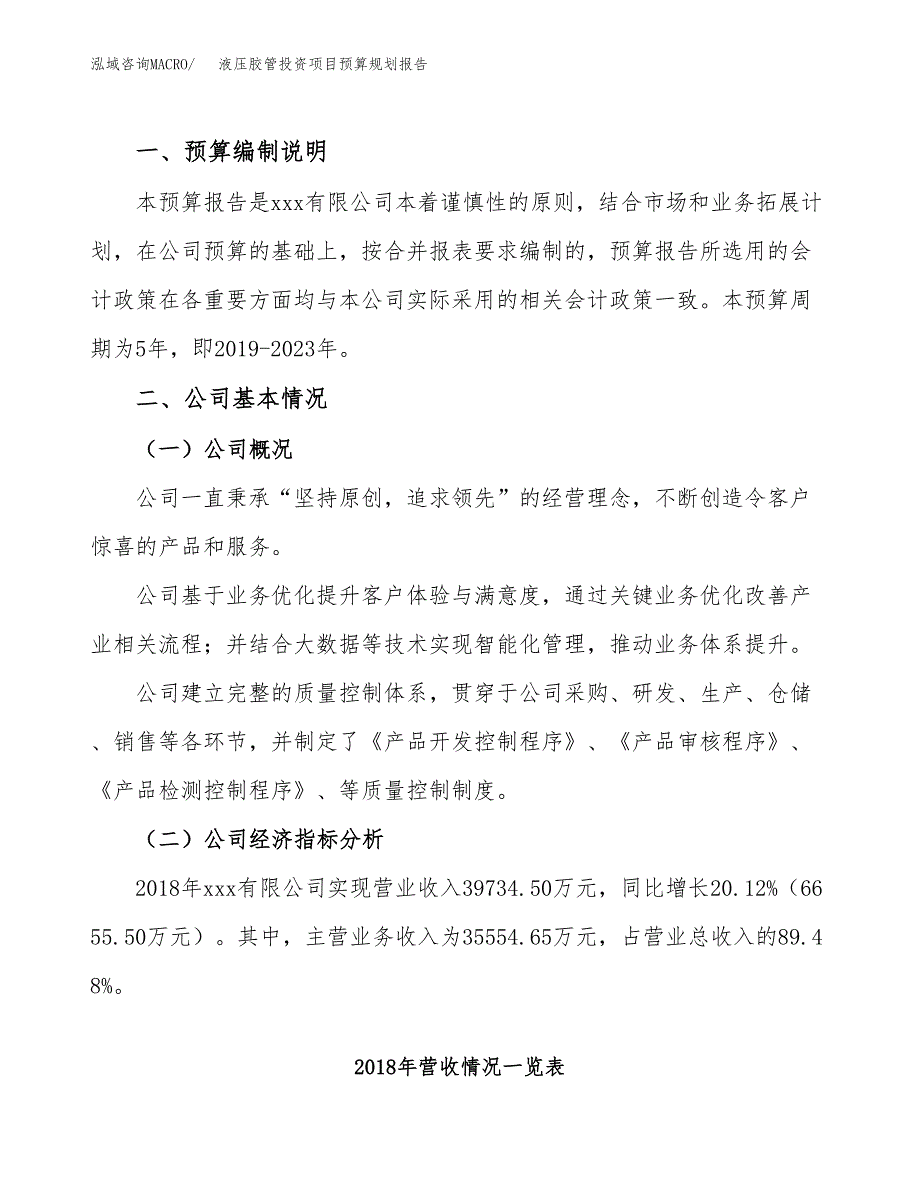 液压胶管投资项目预算规划报告_第2页