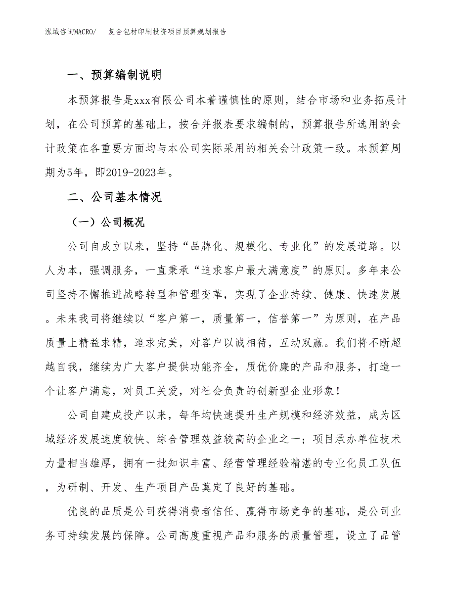 复合包材印刷投资项目预算规划报告_第2页