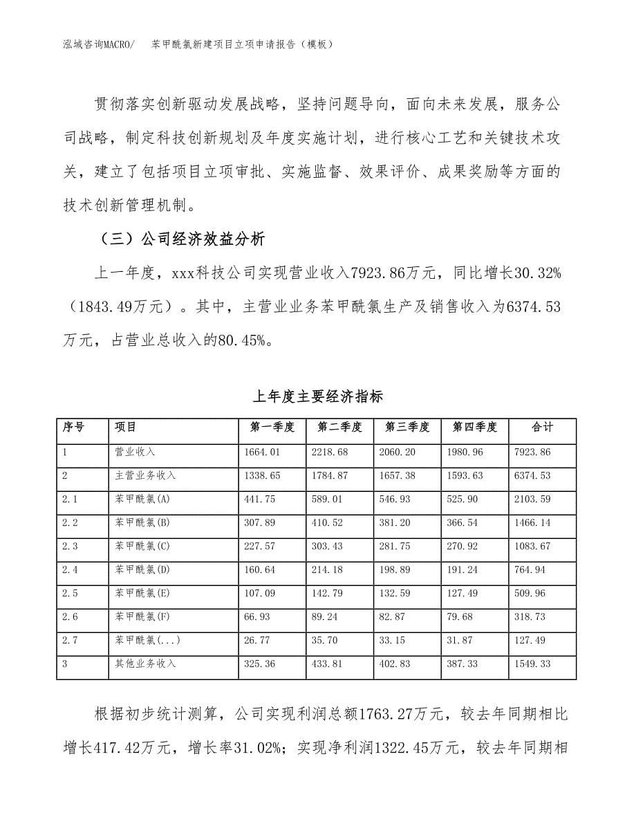 苯甲酰氯新建项目立项申请报告（模板）_第5页