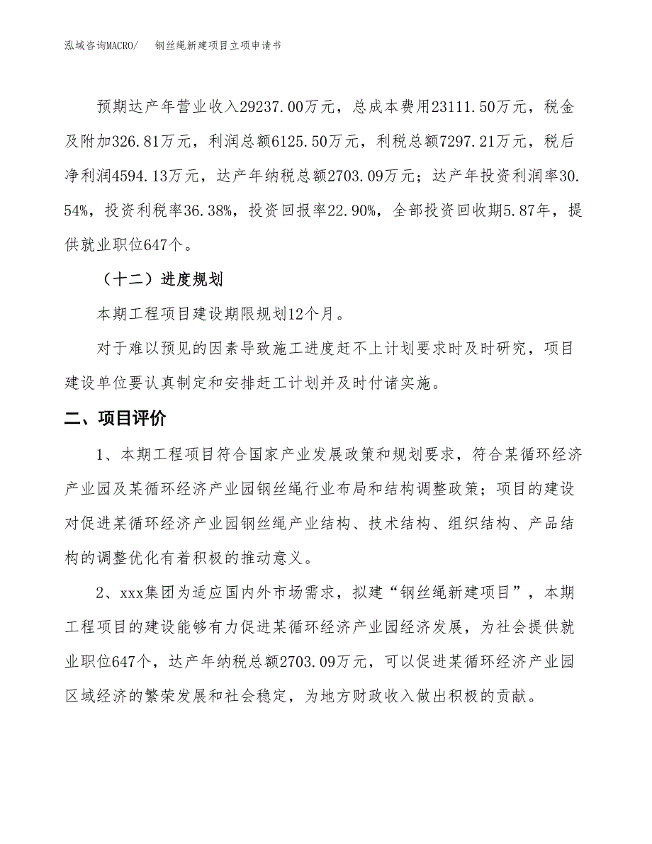 钢丝绳新建项目立项申请书_第4页