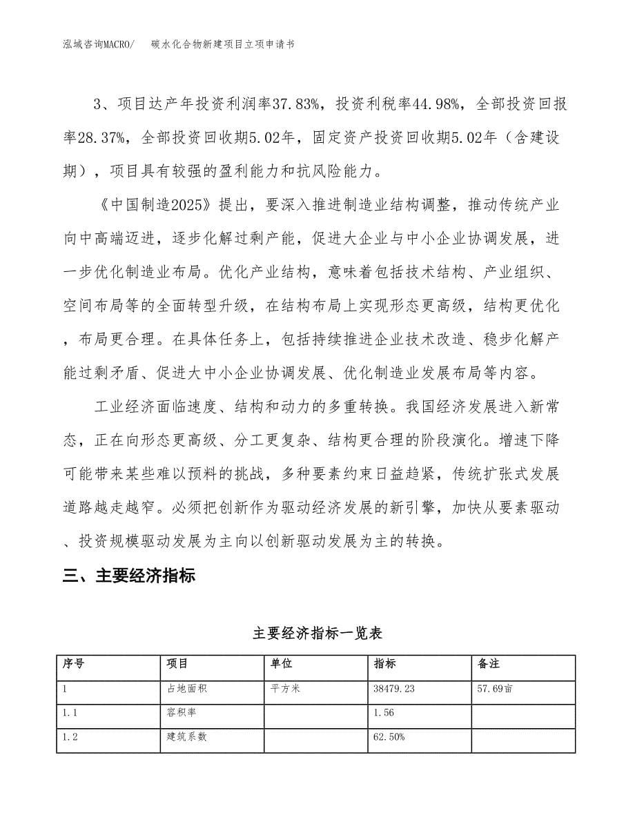 碳水化合物新建项目立项申请书_第5页