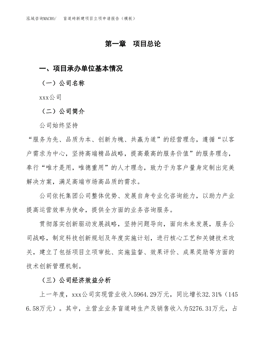 盲道砖新建项目立项申请报告（模板）_第4页