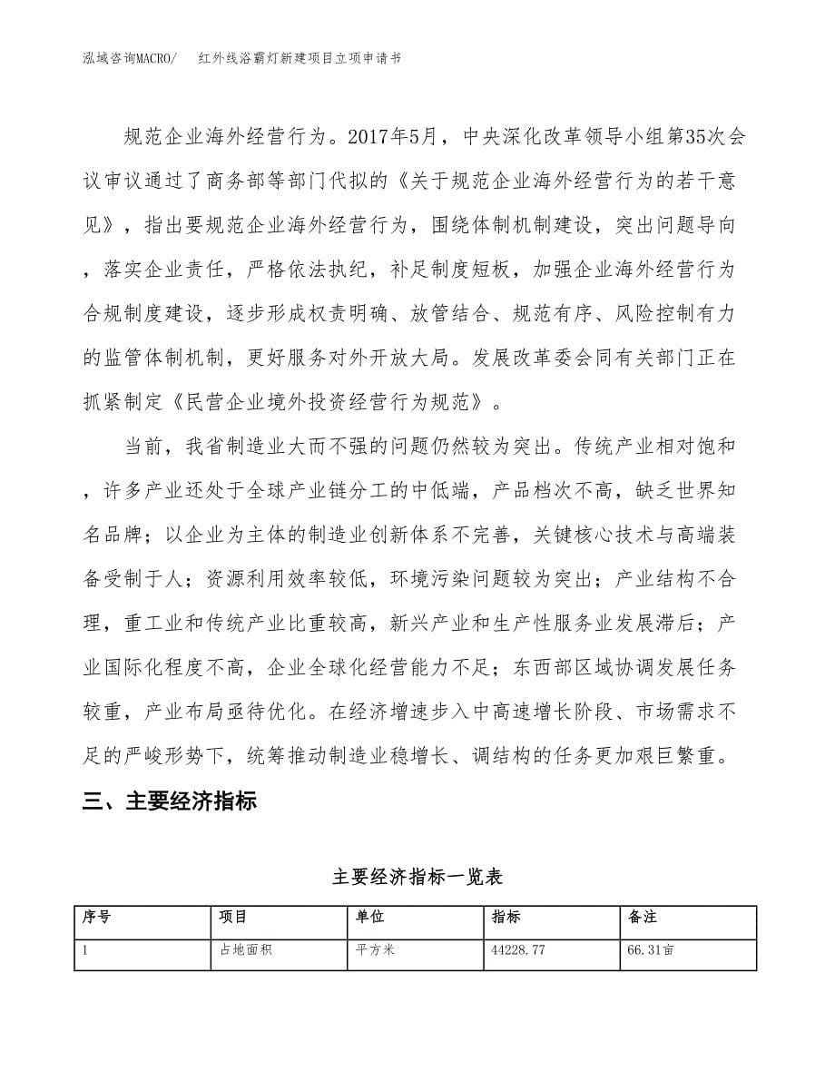 红外线浴霸灯新建项目立项申请书_第5页