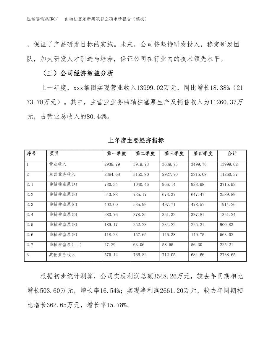 曲轴柱塞泵新建项目立项申请报告（模板）_第5页