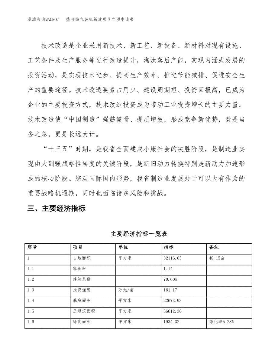 热收缩包装机新建项目立项申请书_第5页