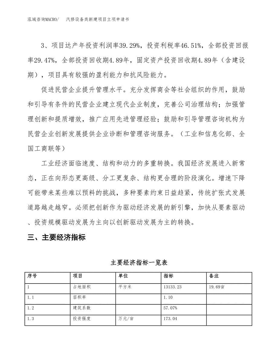 汽修设备类新建项目立项申请书_第5页