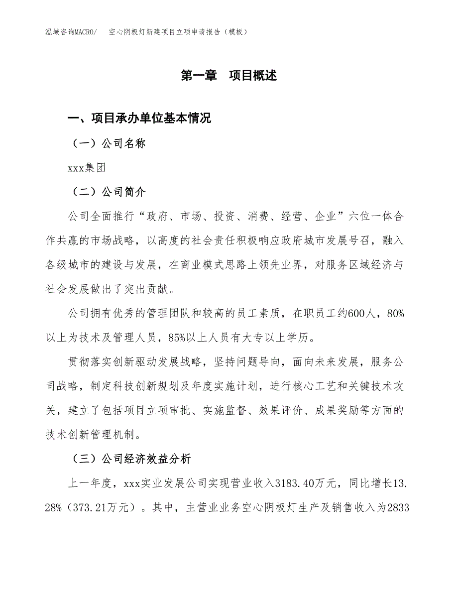 空心阴极灯新建项目立项申请报告（模板）_第4页