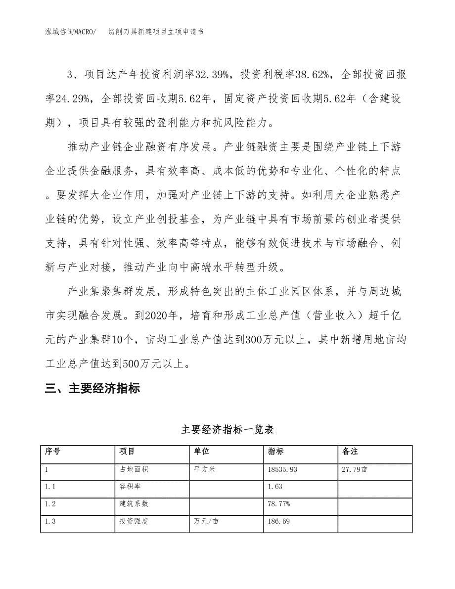 切削刀具新建项目立项申请书_第5页