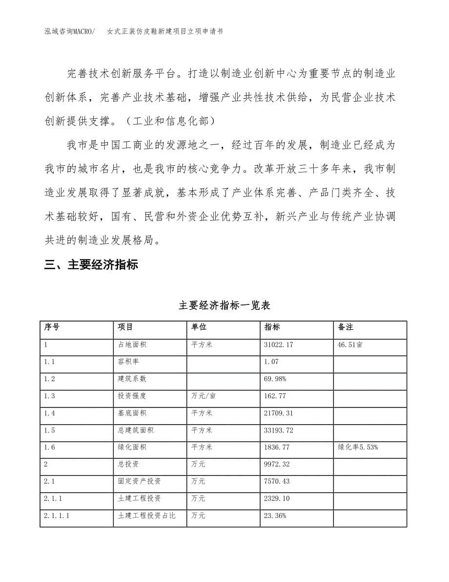 女式正装仿皮鞋新建项目立项申请书_第5页