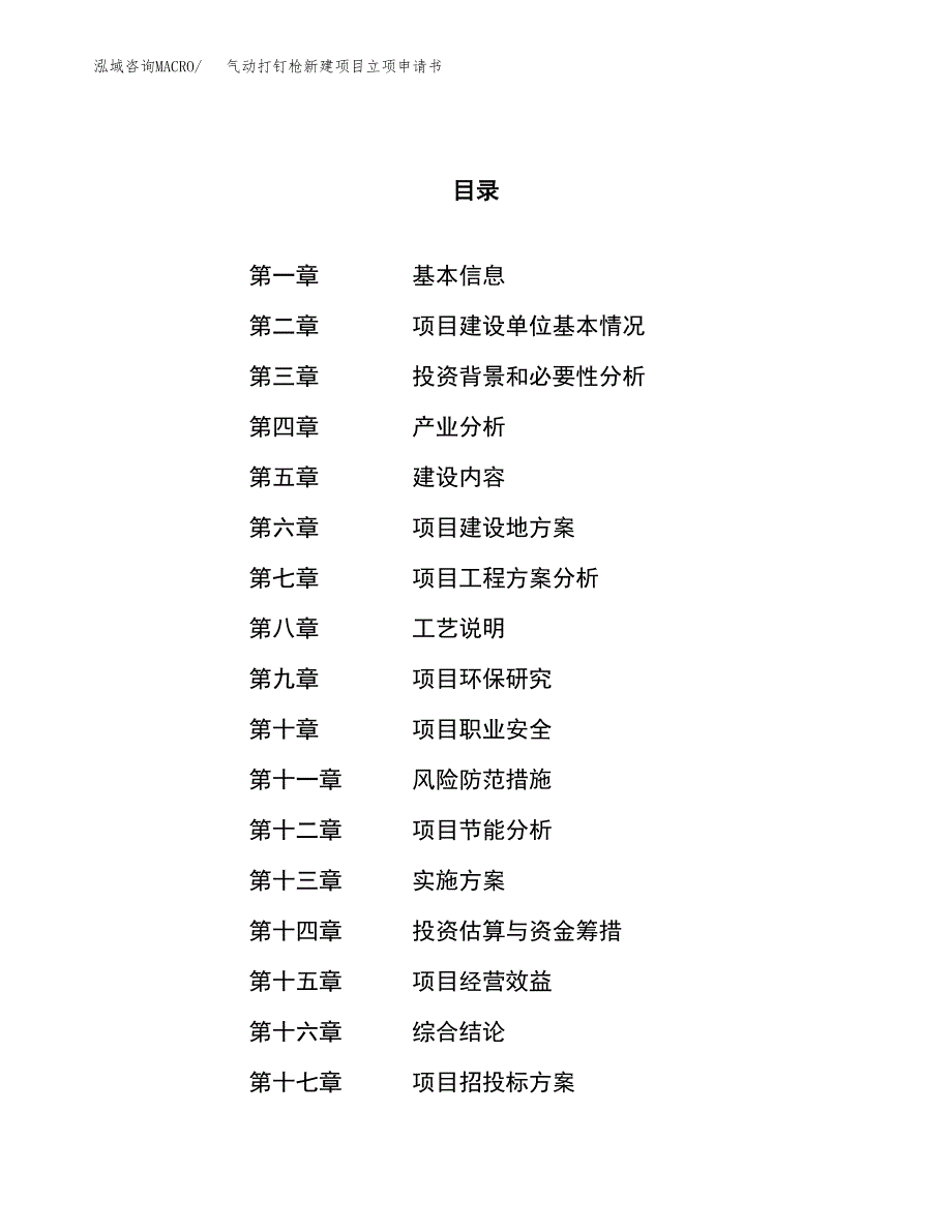 气动打钉枪新建项目立项申请书_第1页