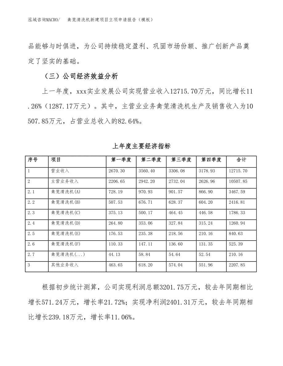 禽笼清洗机新建项目立项申请报告（模板）_第5页