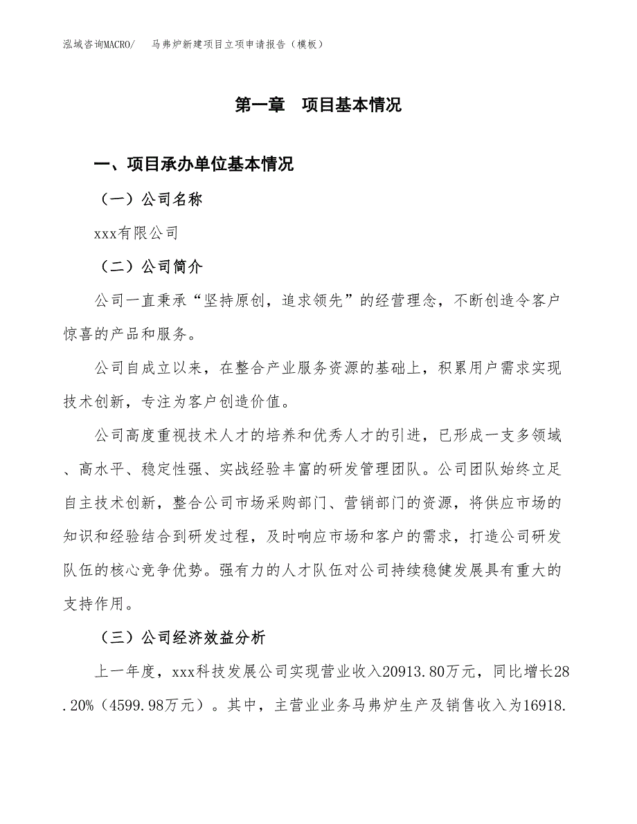 马弗炉新建项目立项申请报告（模板） (1)_第4页