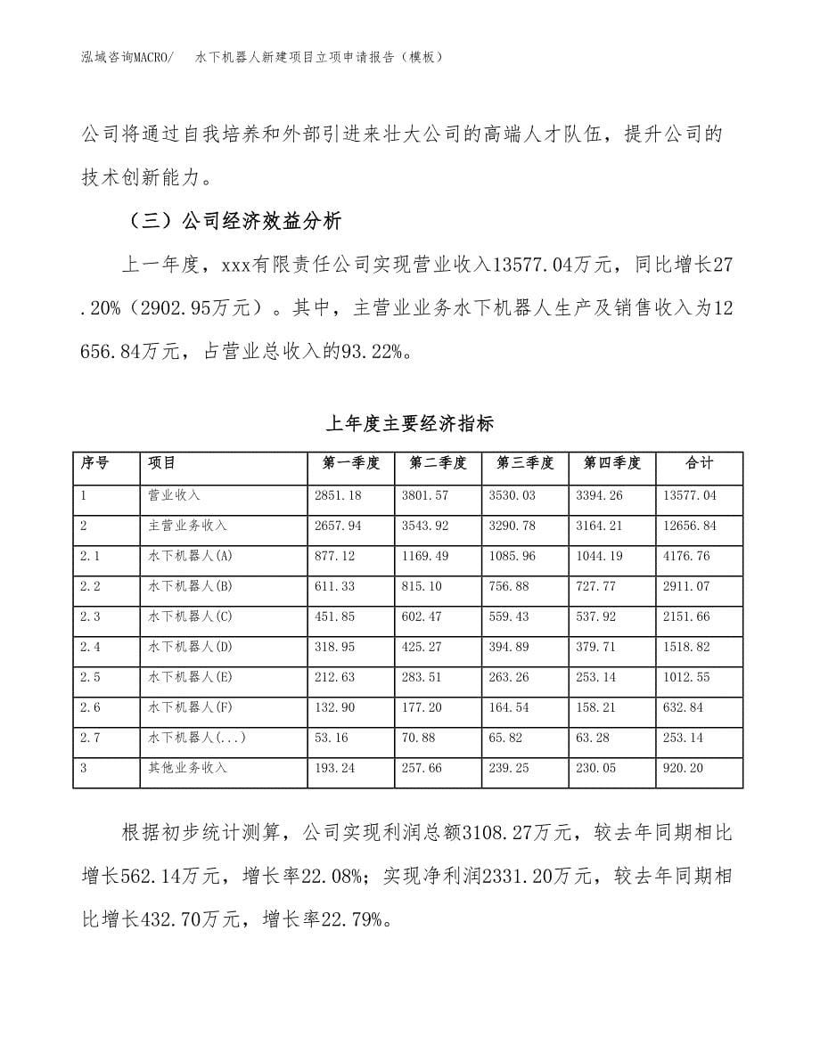 水下机器人新建项目立项申请报告（模板）_第5页