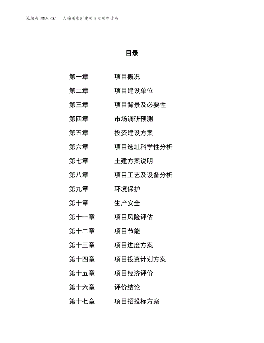 人棉围巾新建项目立项申请书_第1页