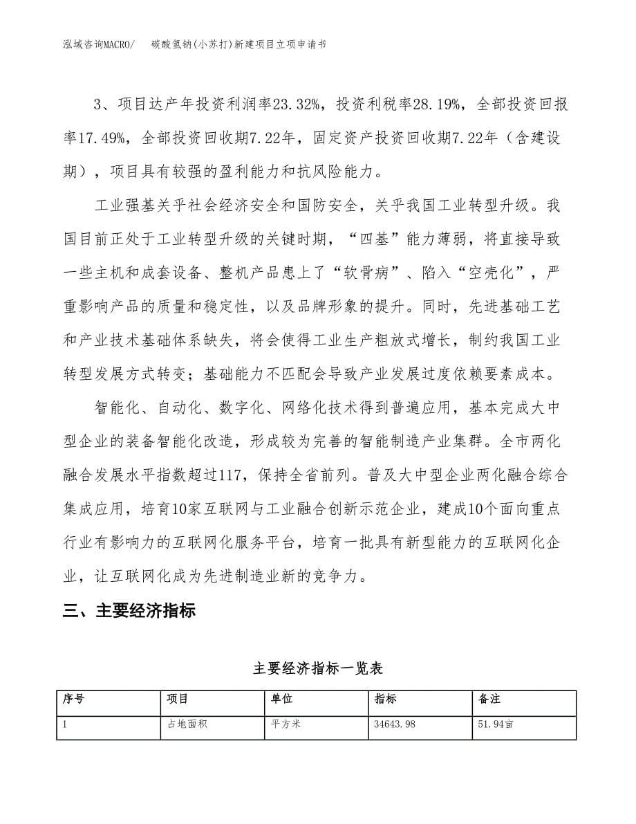 碳酸氢钠(小苏打)新建项目立项申请书_第5页