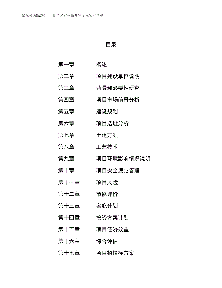 新型起重件新建项目立项申请书_第1页