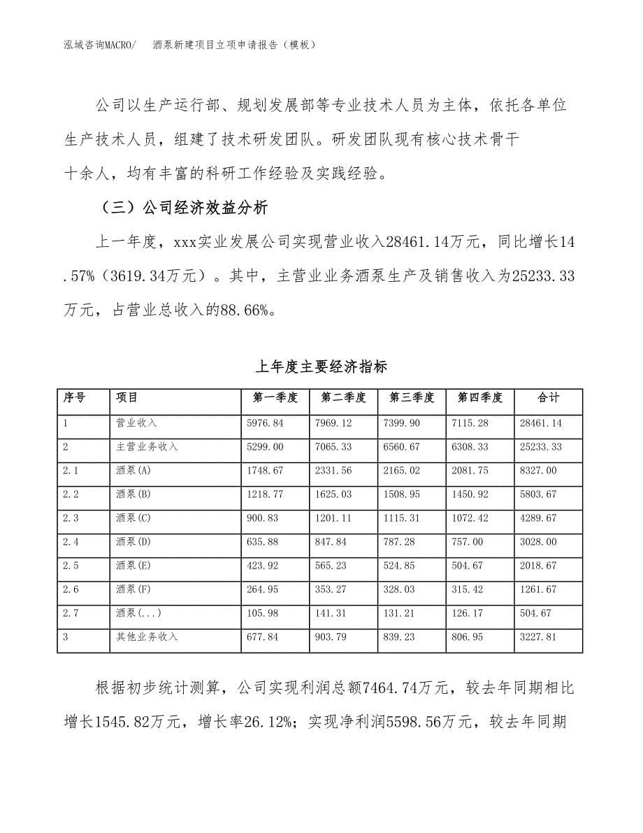 酒泵新建项目立项申请报告（模板）_第5页