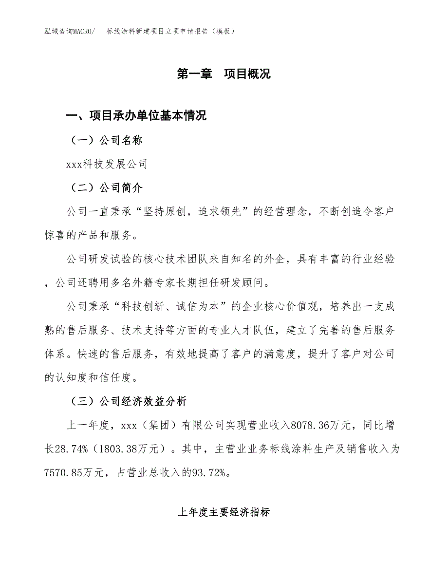 标线涂料新建项目立项申请报告（模板） (1)_第4页