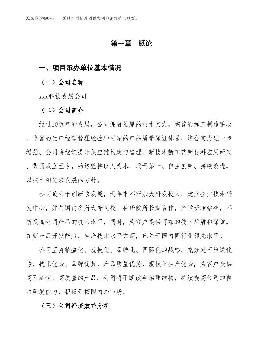 属膜电阻新建项目立项申请报告（模板）_第4页