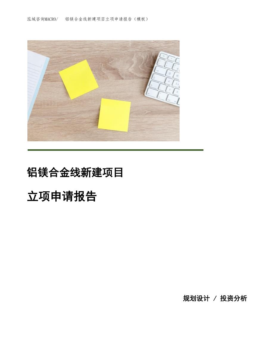 铝镁合金线新建项目立项申请报告（模板）_第1页