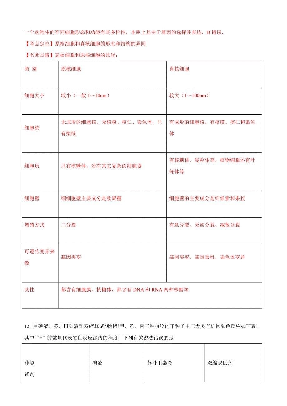 河北省2018届高三上学期第一次月考生物试题含答案_第5页