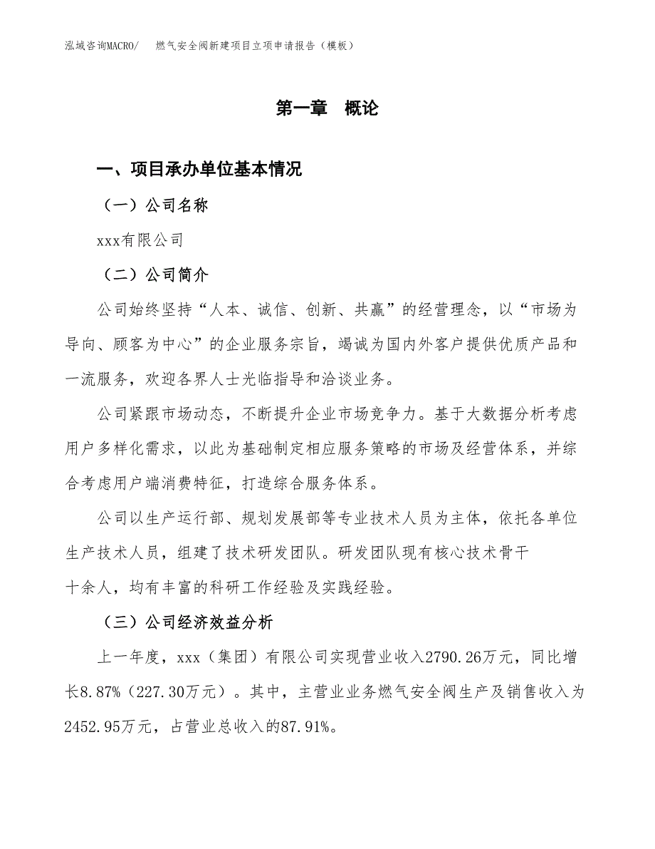 燃气安全阀新建项目立项申请报告（模板）_第4页