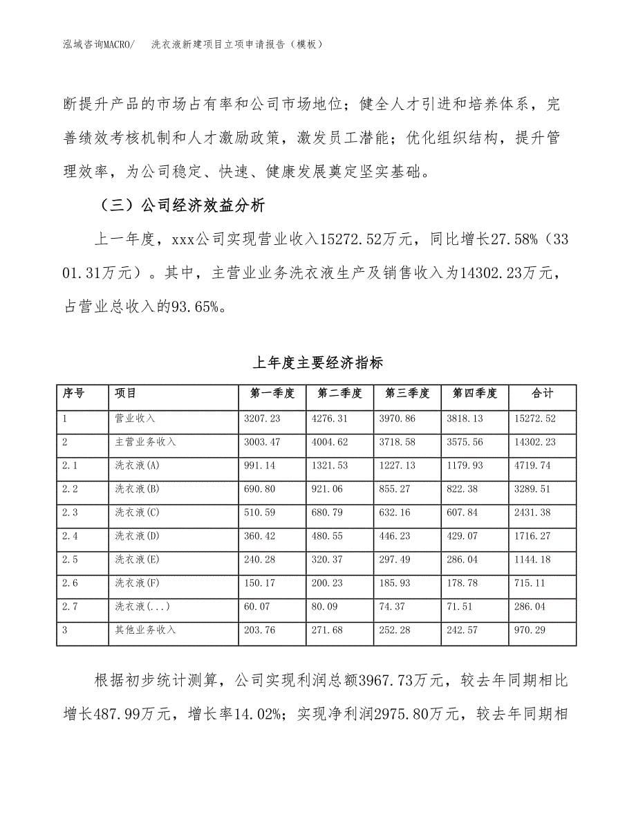 洗衣液新建项目立项申请报告（模板）_第5页