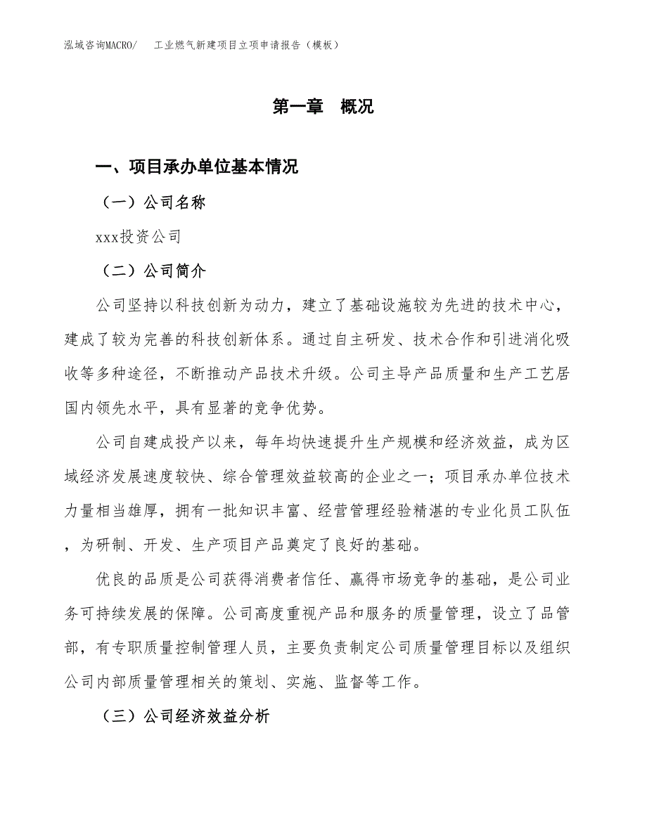 工业燃气新建项目立项申请报告（模板）_第4页