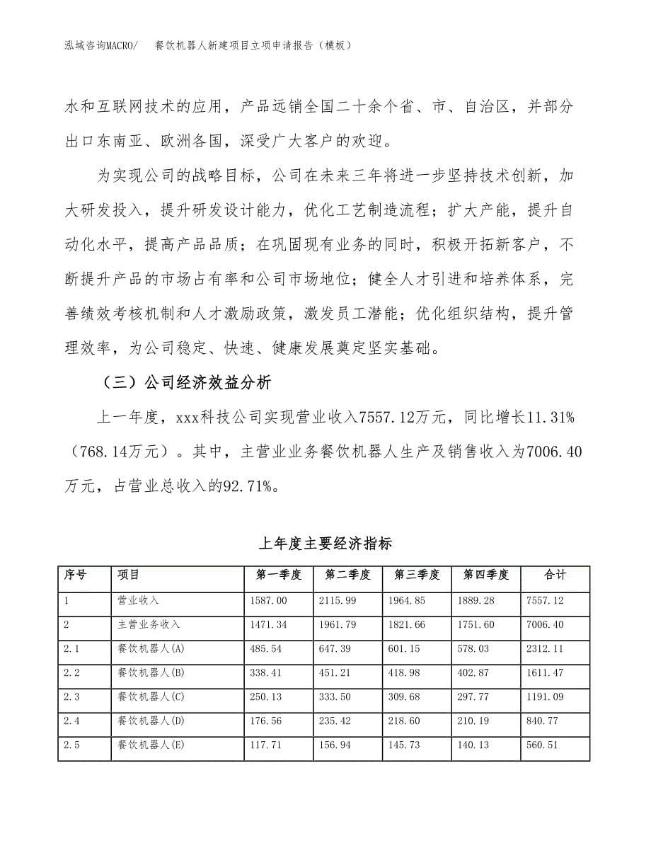 餐饮机器人新建项目立项申请报告（模板）_第5页