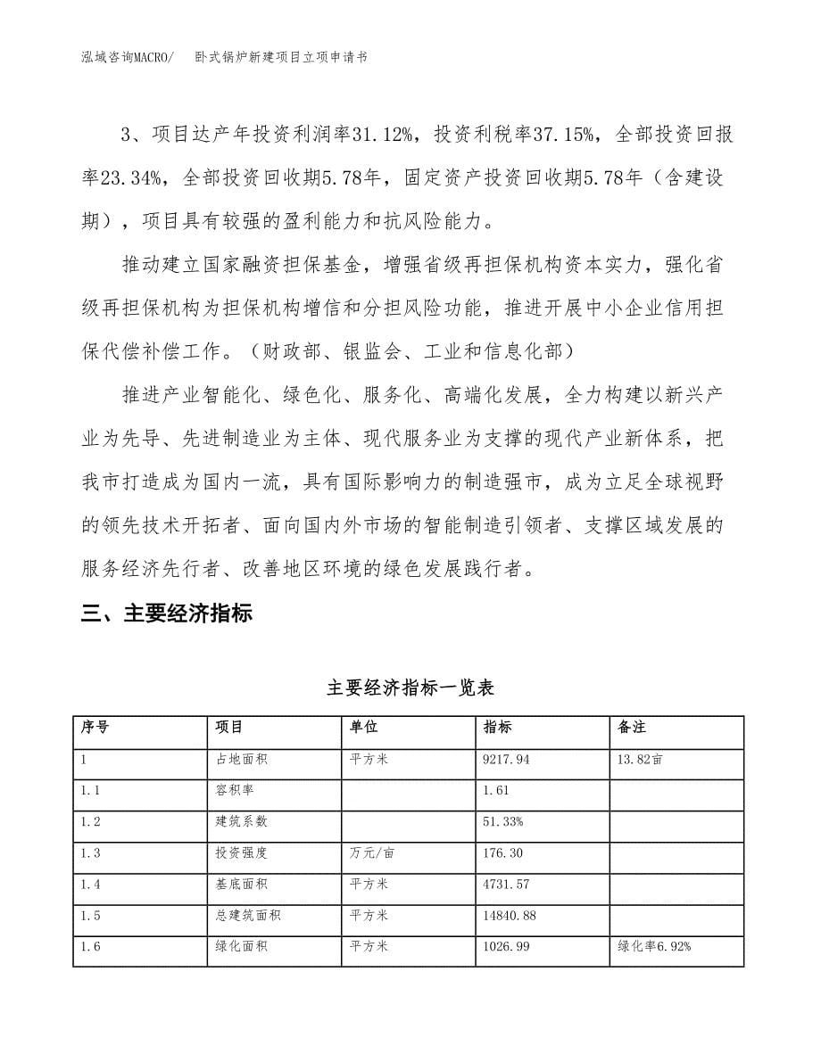 卧式锅炉新建项目立项申请书_第5页