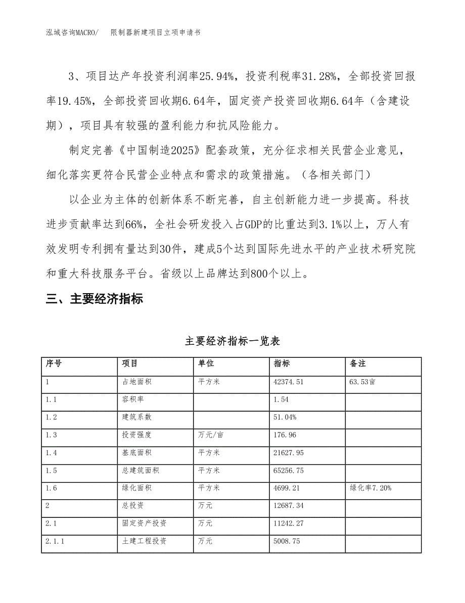 限制器新建项目立项申请书_第5页