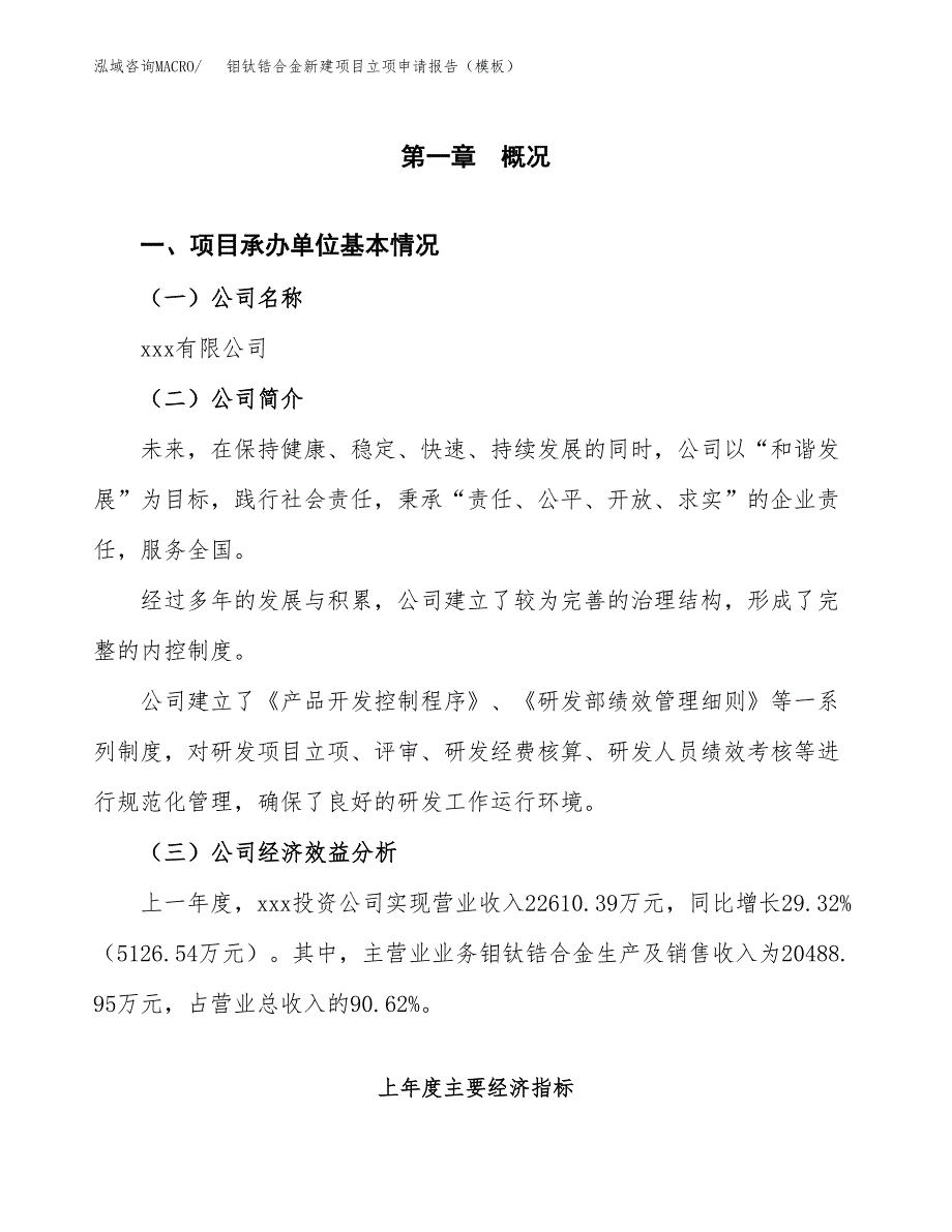 钼钛锆合金新建项目立项申请报告（模板）_第4页