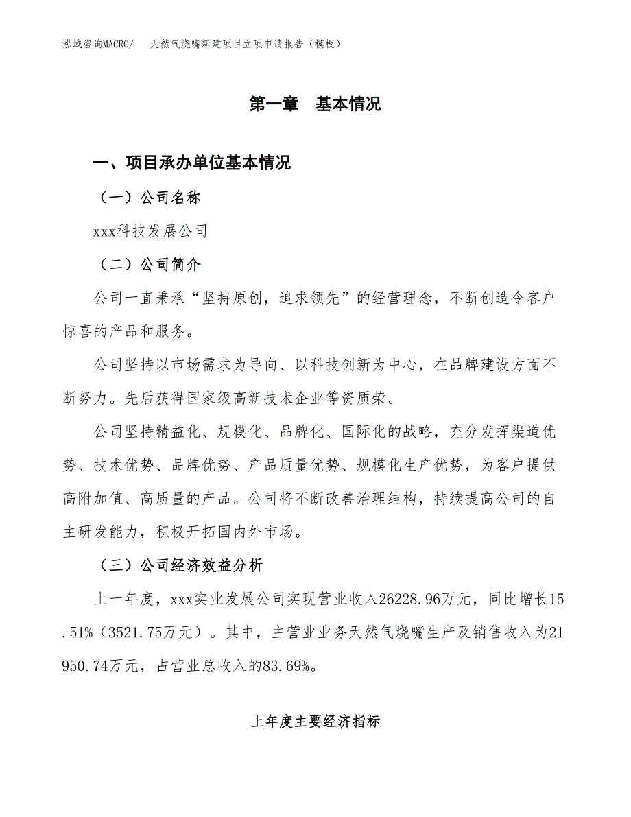 天然气烧嘴新建项目立项申请报告（模板）_第4页