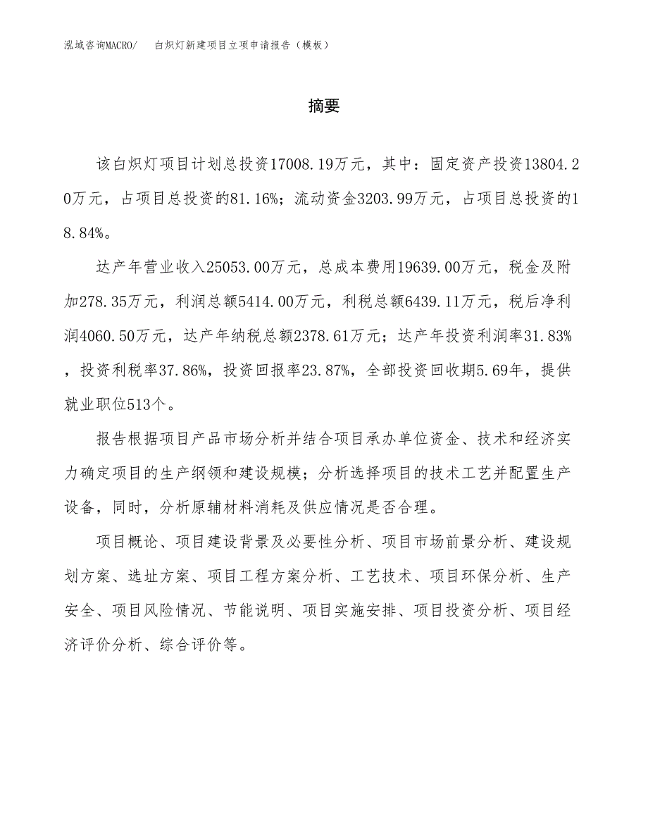 白炽灯新建项目立项申请报告（模板） (1)_第2页