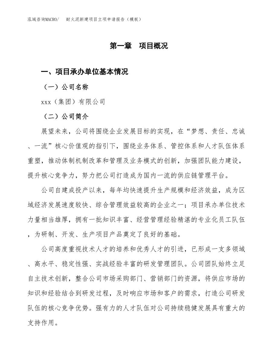 耐火泥新建项目立项申请报告（模板）_第4页