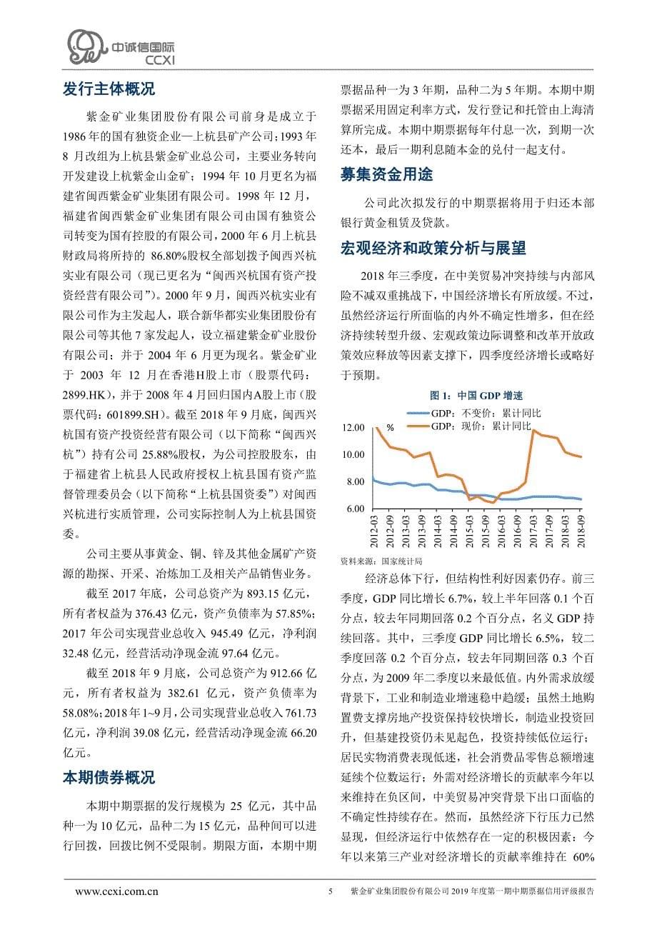 紫金矿业集团股份有限公司主体信用评级报告及跟踪评级安排_第5页