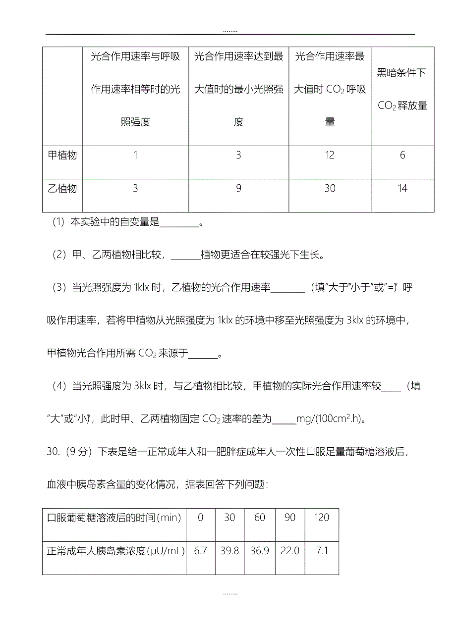 精选吉林省延边州2019届高三下学期高考仿真考试生物试题(有全部答案)_第4页