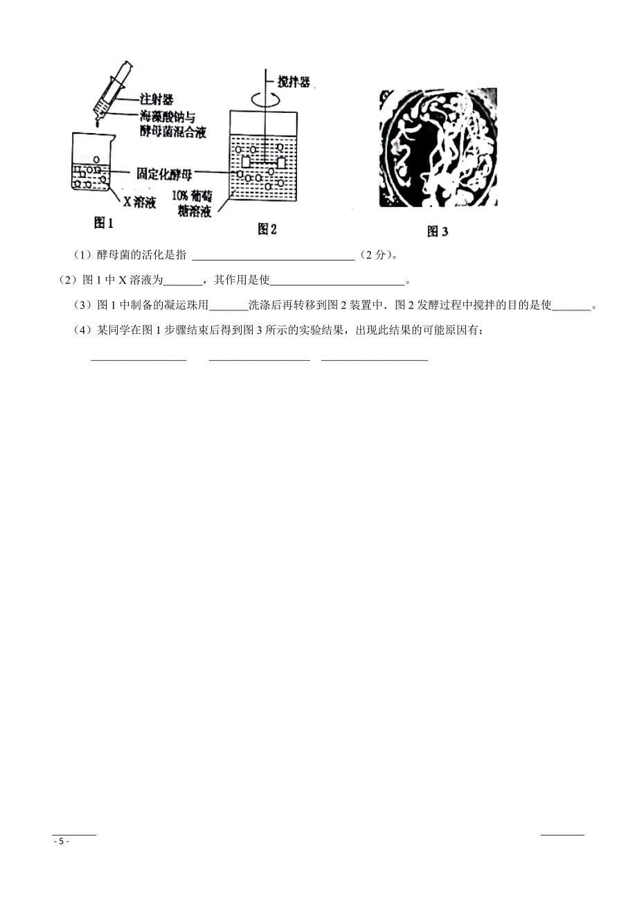 四川省雅安中学2018-2019学年高二下学期期中考试生物试题附答案_第5页