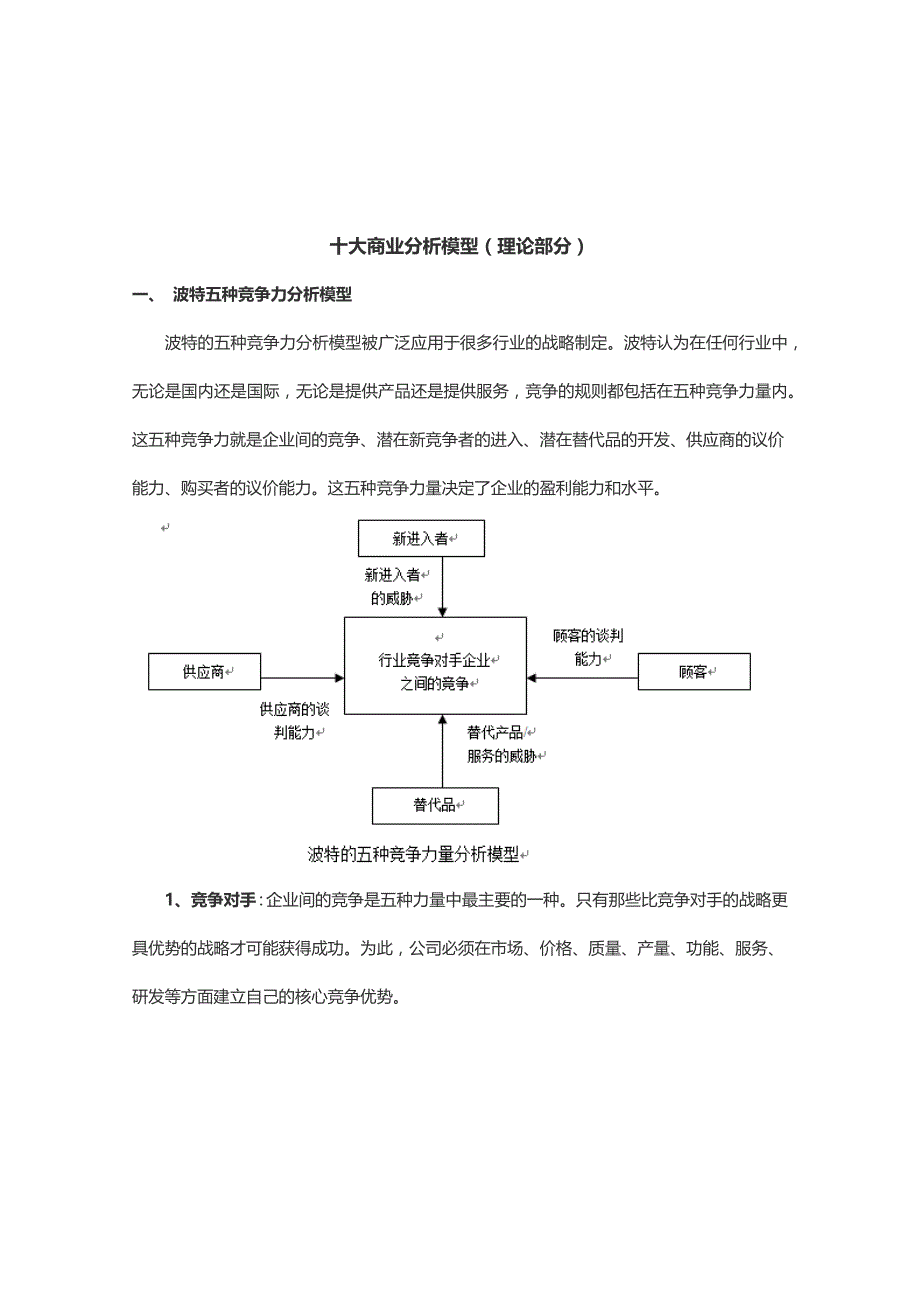 十大商业分析模型（理论部分）.docx_第1页