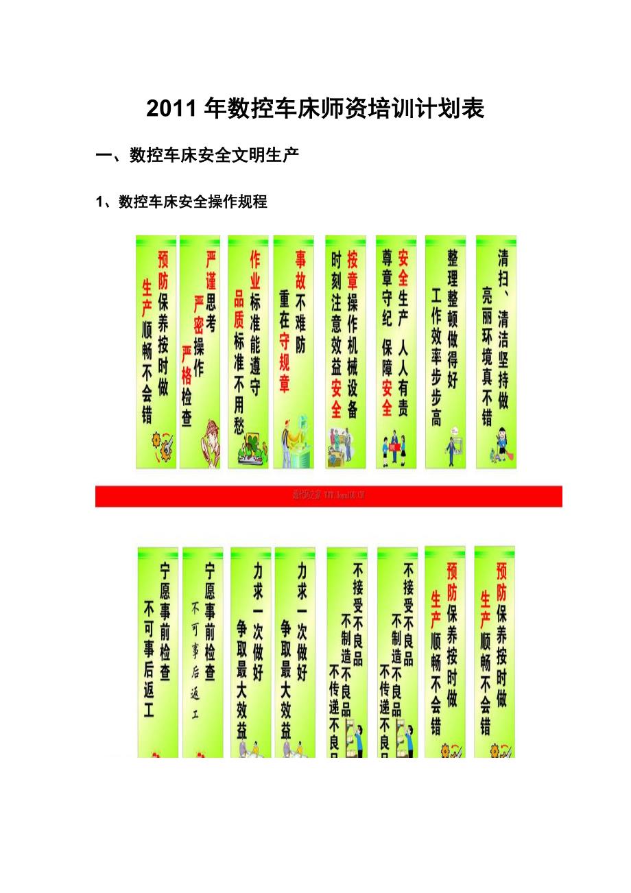 2011年数控车床师资培训计划表_第1页