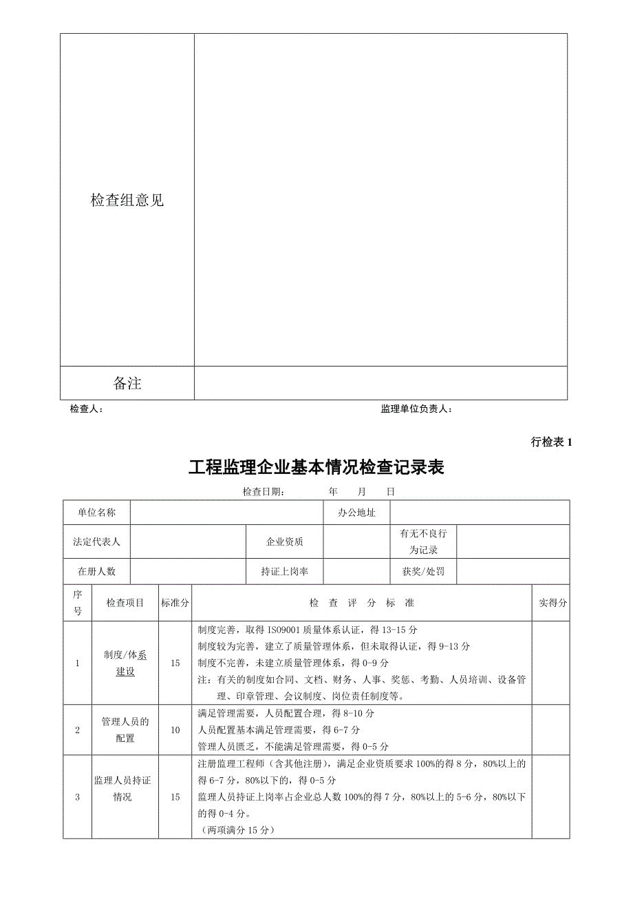 (2010版)青海省监理单位行业检查表(改)_第3页