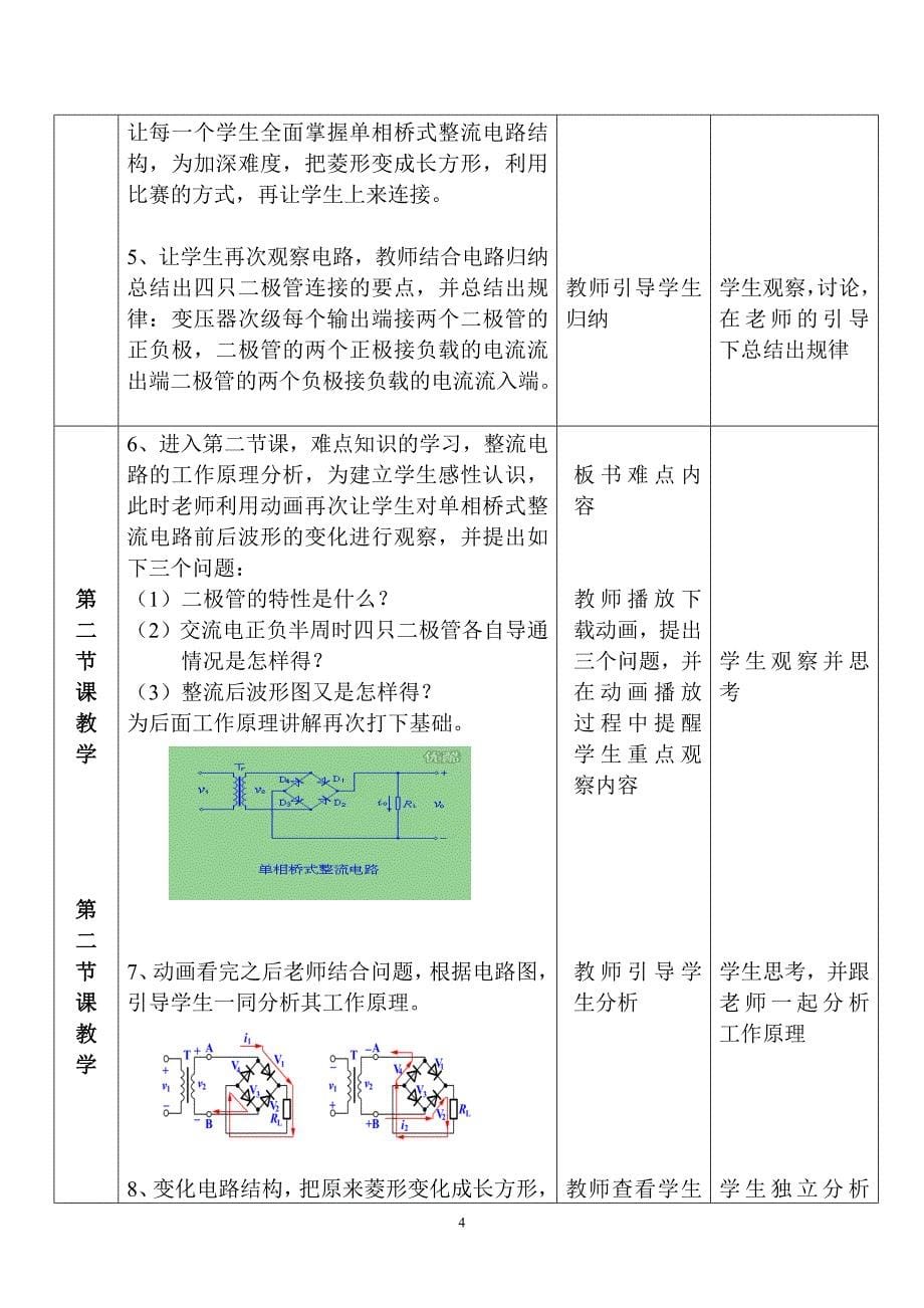 单相桥式整流电路教案江安职校伍强全国创新说课大赛教学设计_第5页