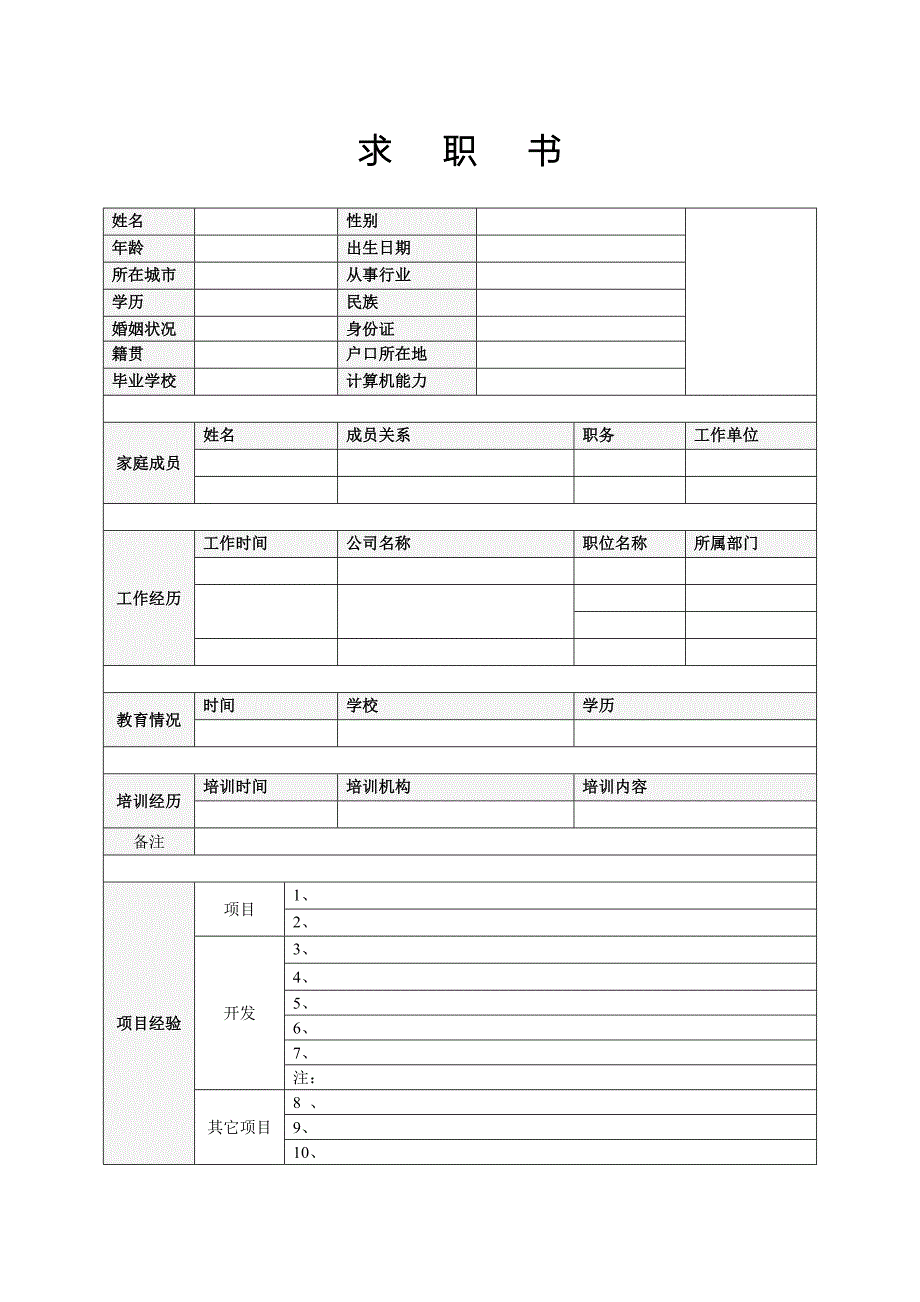 20份典型个人求职简历模板_第4页