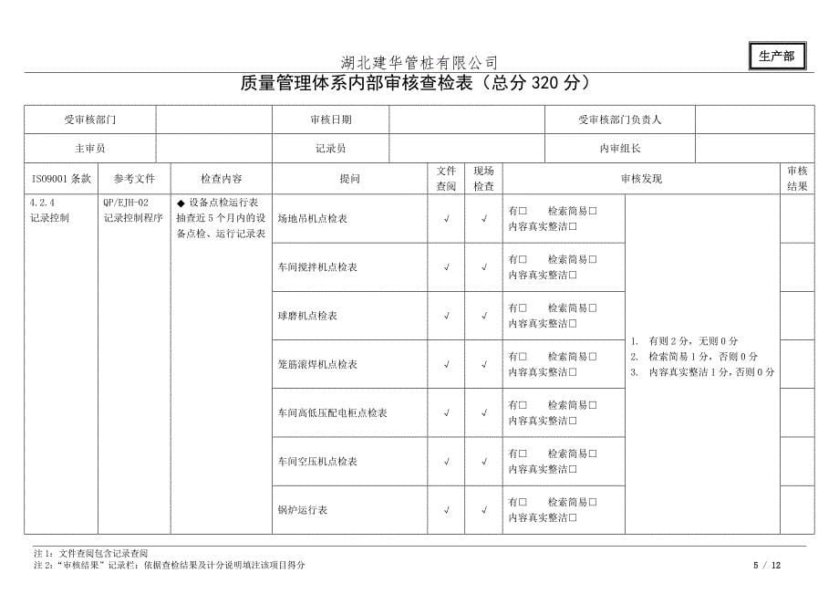 iso9001内审检查表-专业级[1](最新整理by阿拉蕾)_第5页