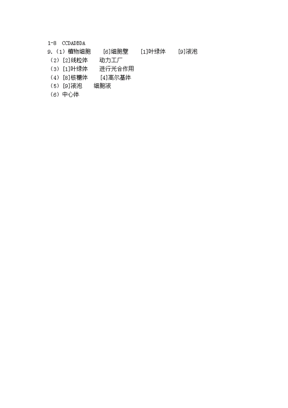 2014-2015学年江苏省苏州市第五中学高一生物学案08：《细胞的结构和功能》（3）（苏教版必修一）_第2页